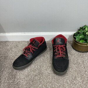 Nike Air Jordan V1 Chukka 535992-010 Mens Size 10.5 Black Gym Red Dark Grey